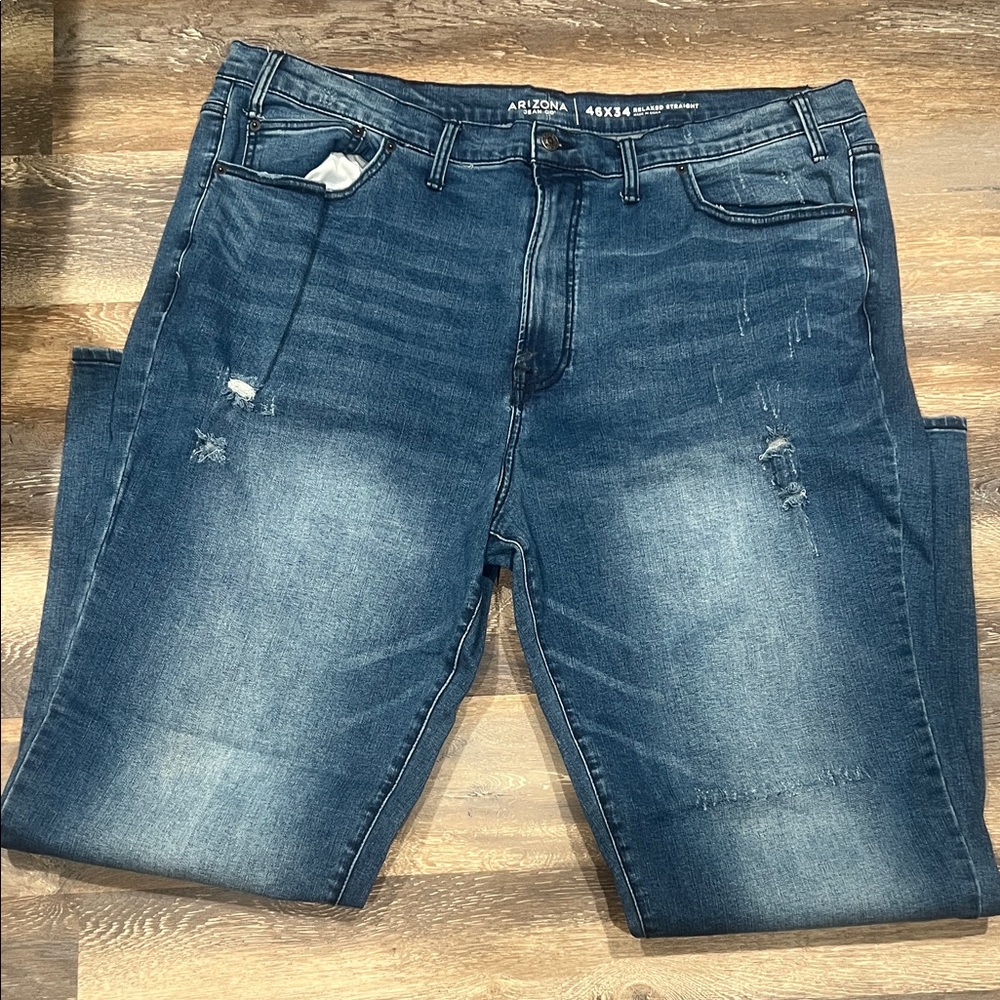 Arizona Jean Company Men's Dark Blue Relaxed Jeans